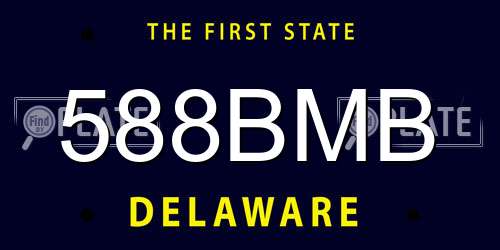 588BMB Delaware License Plate
