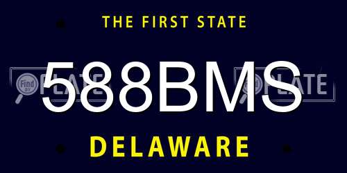 588BMS Delaware License Plate