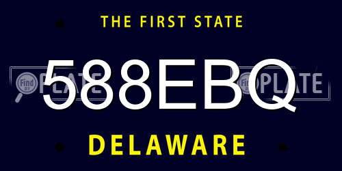 588EBQ Delaware License Plate