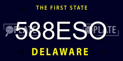 588ESO Delaware License Plate