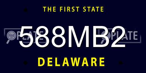 588MB2 Delaware License Plate