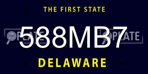 588MB7 Delaware License Plate
