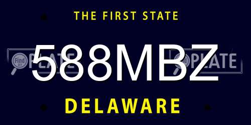 588MBZ Delaware License Plate