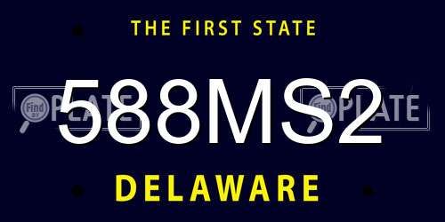 588MS2 Delaware License Plate