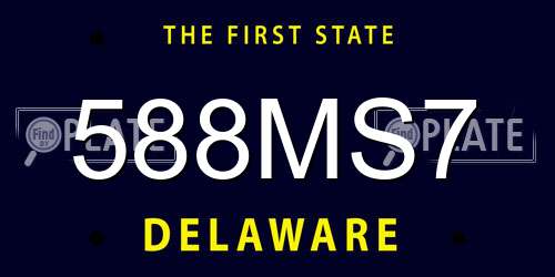588MS7 Delaware License Plate