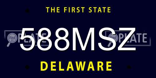 588MSZ Delaware License Plate