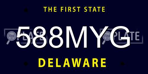 588MYG Delaware License Plate