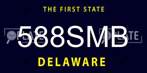 588SMB Delaware License Plate