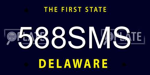 588SMS Delaware License Plate