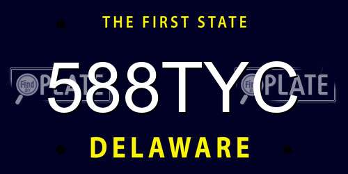 588TYC Delaware License Plate