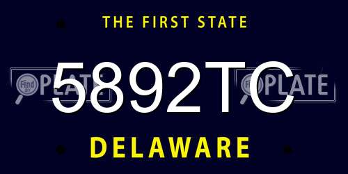 5892TC Delaware License Plate