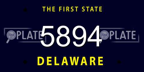 5894 Delaware License Plate