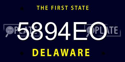 5894EO Delaware License Plate