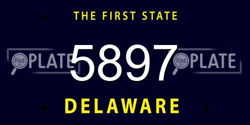 5897 Delaware License Plate