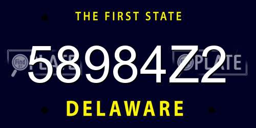 58984Z2 Delaware License Plate