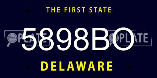 5898BO Delaware License Plate