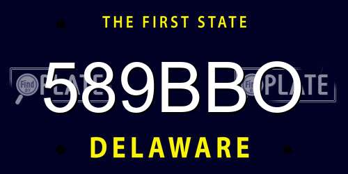 589BBO Delaware License Plate