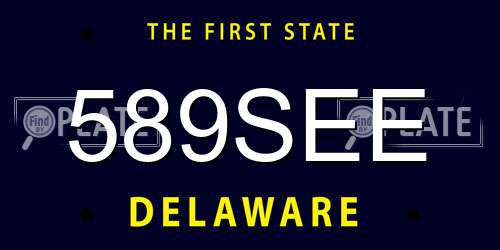 589SEE Delaware License Plate