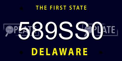 589SS0 Delaware License Plate