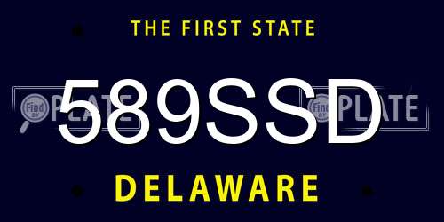 589SSD Delaware License Plate