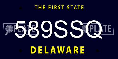 589SSQ Delaware License Plate