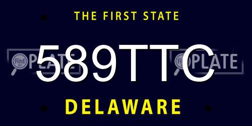 589TTC Delaware License Plate