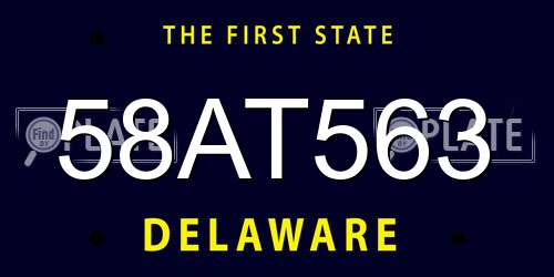 58AT563 Delaware License Plate