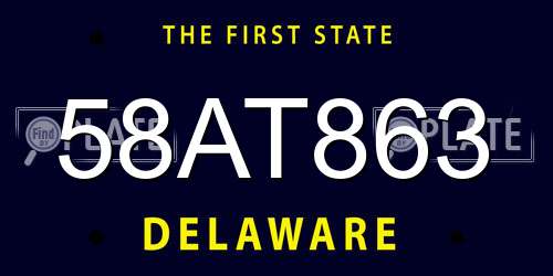 58AT863 Delaware License Plate