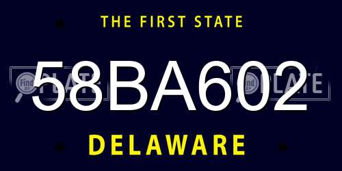 58BA602 Delaware License Plate