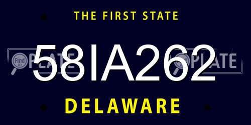 58IA262 Delaware License Plate