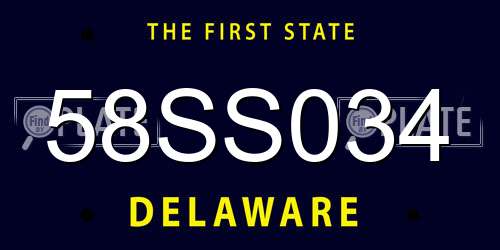 58SS034 Delaware License Plate