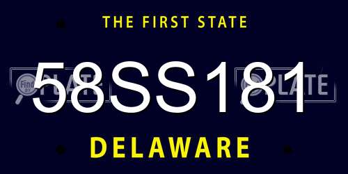 58SS181 Delaware License Plate