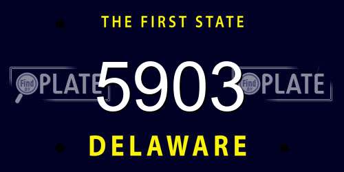 5903 Delaware License Plate