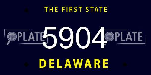 5904 Delaware License Plate