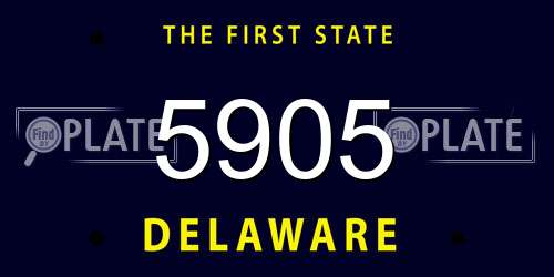 5905 Delaware License Plate
