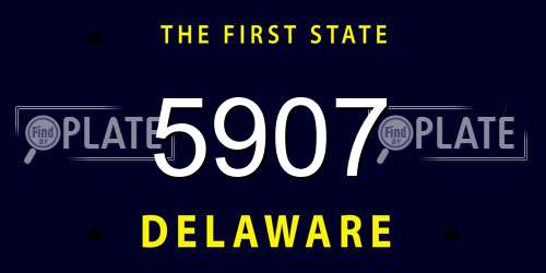 5907 Delaware License Plate