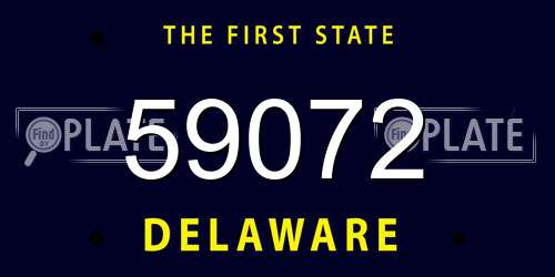 59072 Delaware License Plate