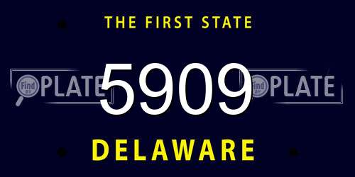 5909 Delaware License Plate