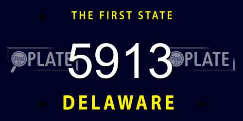 5913 Delaware License Plate