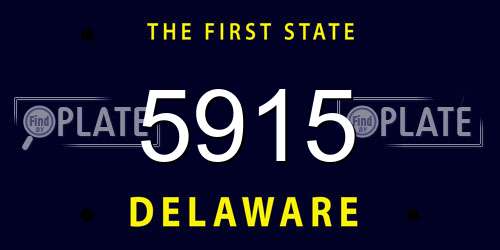 5915 Delaware License Plate