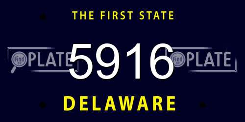 5916 Delaware License Plate