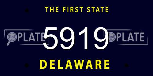 5919 Delaware License Plate