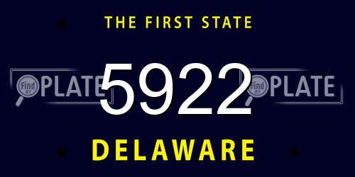 5922 Delaware License Plate