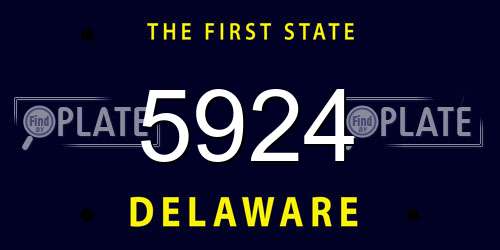 5924 Delaware License Plate