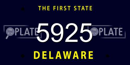 5925 Delaware License Plate