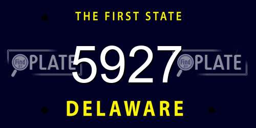 5927 Delaware License Plate
