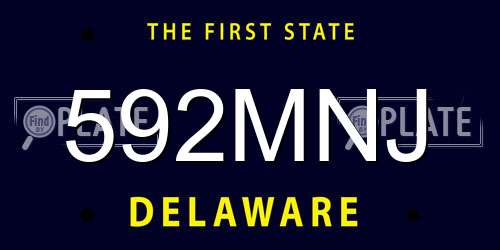 592MNJ Delaware License Plate