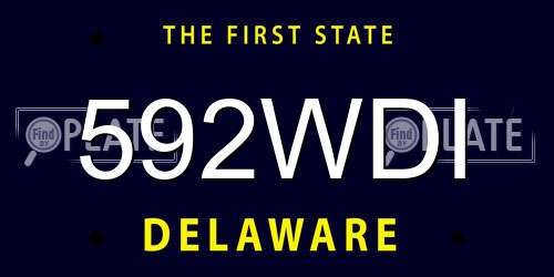 592WDI Delaware License Plate