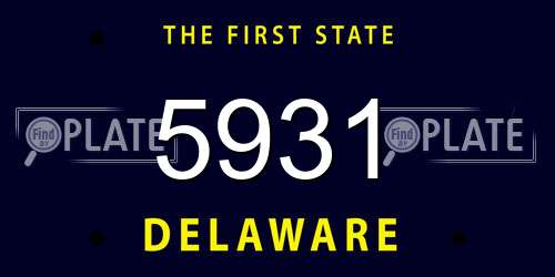 5931 Delaware License Plate
