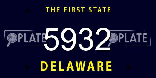 5932 Delaware License Plate